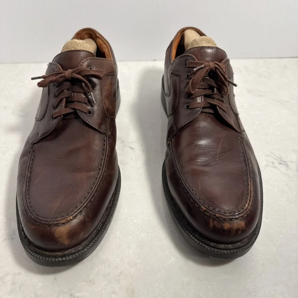 Polo Sport Ralph Lauren Brown Leather Penny Lofers Men' Size 11 Made In Italy